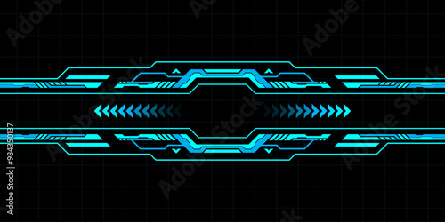 Hud futuristic display borders and interface, elements, vector. HUD tech or digital technology game frames and UI panel screen layouts. 