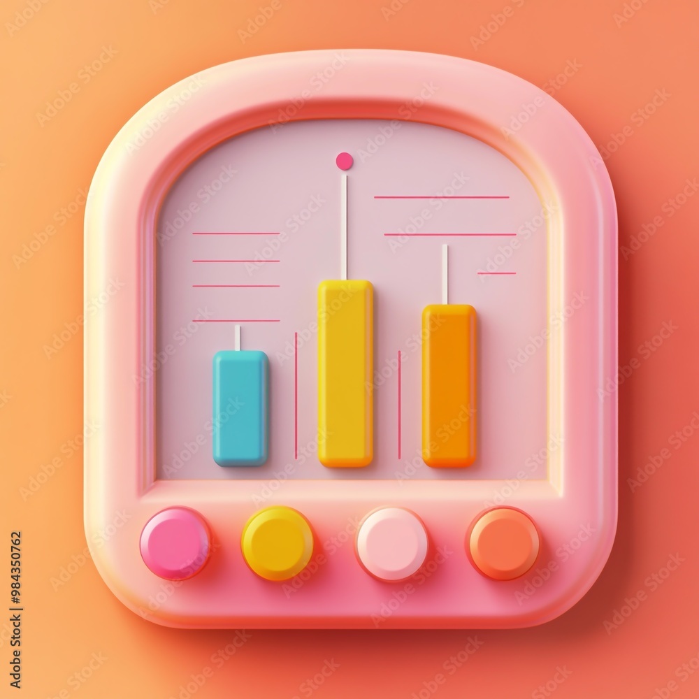 3D Metrics Icon: Key Indicators of Success Logo Illustration