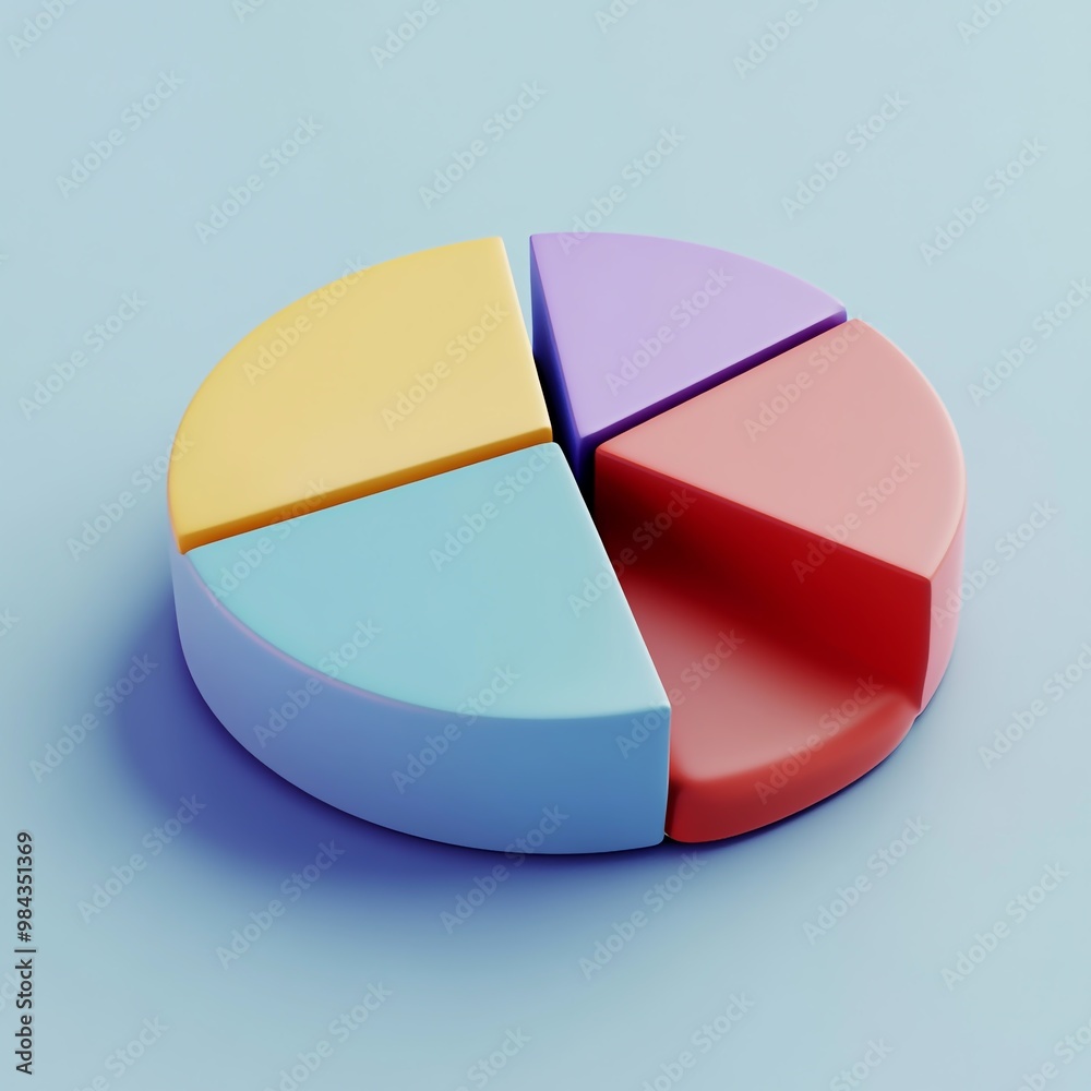 Obraz premium 3D Pie Chart Icon: Circular Data Representation Logo Illustration