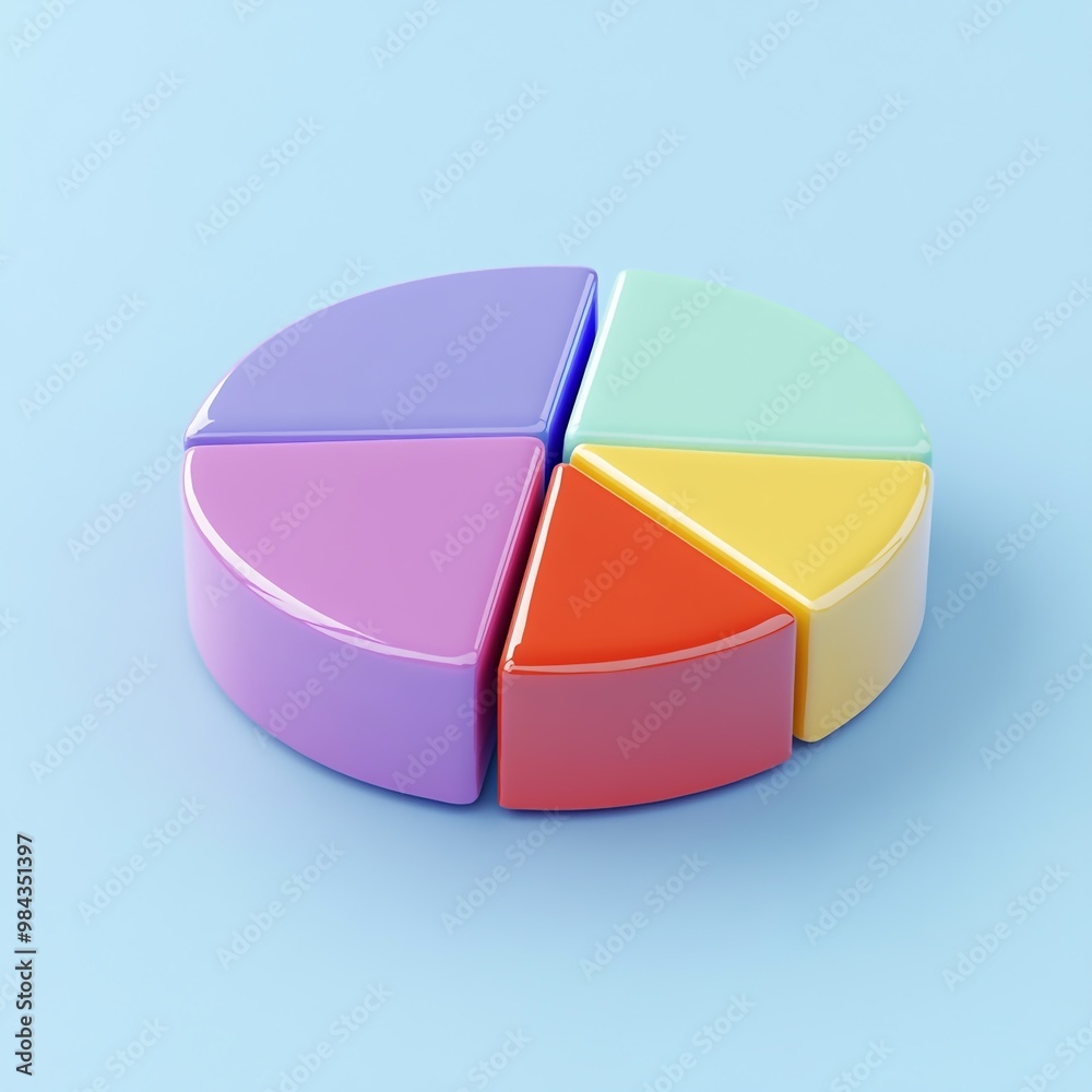 Obraz premium 3D Pie Chart Icon: Circular Data Representation Logo Illustration