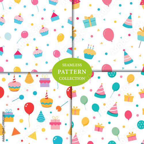 birthday ornaments Seamless Pattern Background