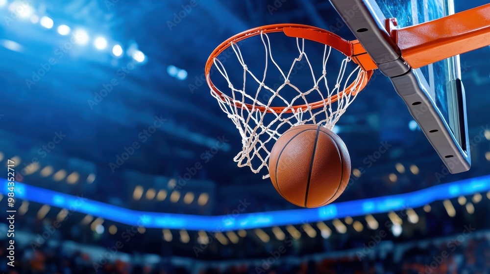 Basketball Shooting Through Hoop in Dynamic Arena Basketball Shooting Through Hoop in Dynamic Arena