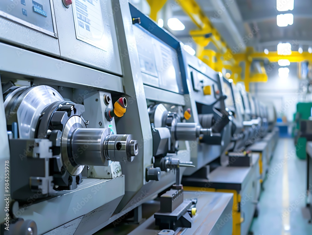 CNC machine shop with various machines CNC machine shop with various machines