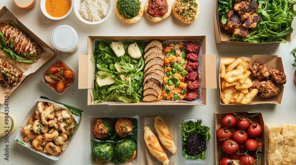 Boxed food with ready-to-eat, healthy options Boxed food with ready-to-eat, healthy options