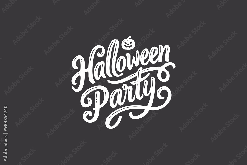 Happy Halloween Party handwritten text. Hand lettering typography. Modern brush ink calligraphy isolated on black background for holiday banner, poster, greeting card, party invitation. Happy Halloween Party handwritten text. Hand lettering typography. Modern brush ink calligraphy isolated on black background for holiday banner, poster, greeting card, party invitation.