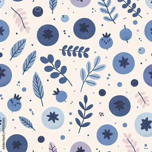 seamless background with blueberry