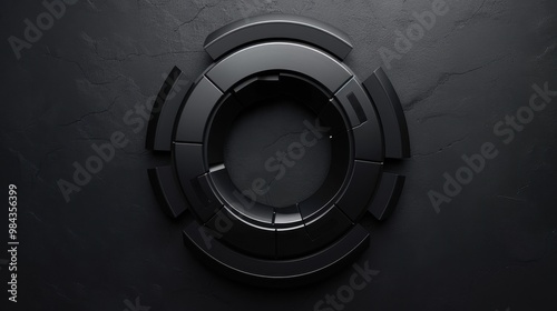 Abstract design includes a circle. The backdrop is geometric and round.