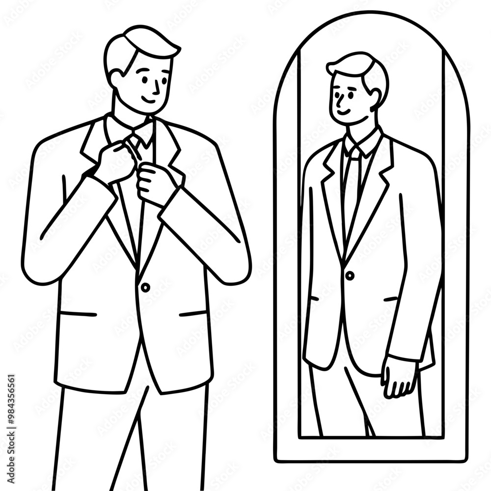 business-man-looks-in-mirror-trying-on-new-formal- business-man-looks-in-mirror-trying-on-new-formal-