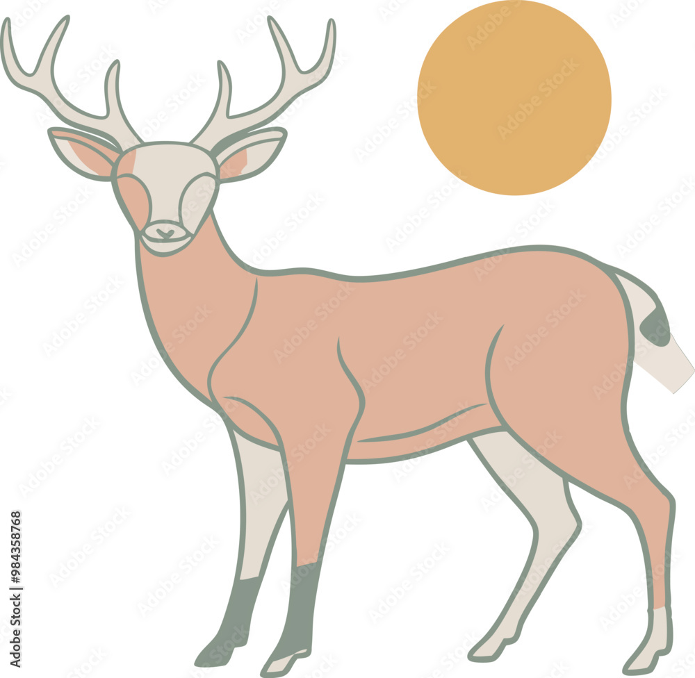Fototapeta premium Set of deer in continuous line art drawing style. Continuous line drawing collection of deer. Deer in abstract and minimalist linear icon set. Vector illustration Pro Vector.