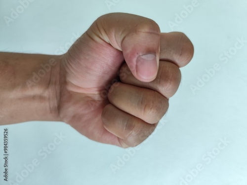 fist on white background