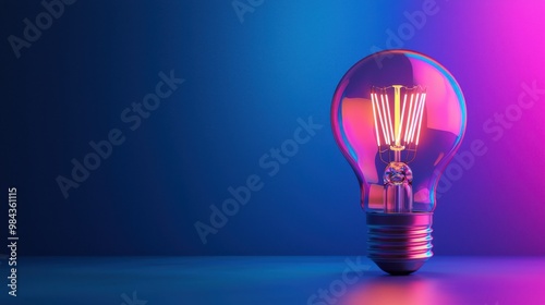 Vibrant Light Bulb with Colorful Background