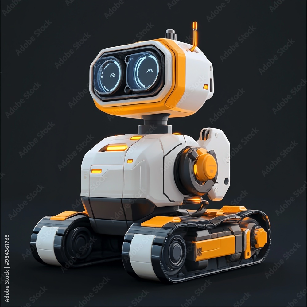 3D Robotics Icon: Educational Set for Building Robots Logo Illustration