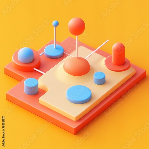 3D Scenario Icon: Preparing for Future Outcomes Logo Illustration