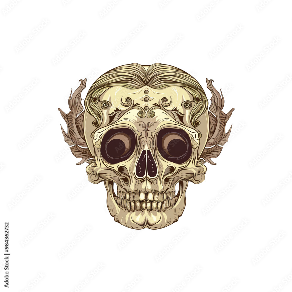 Ornate Skull with Floral Design Ornate Skull with Floral Design