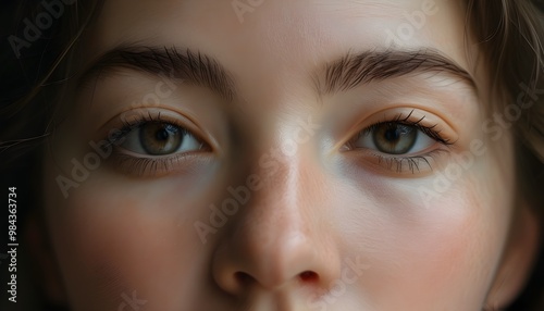 Intimate Macro Portrait of a Female Face