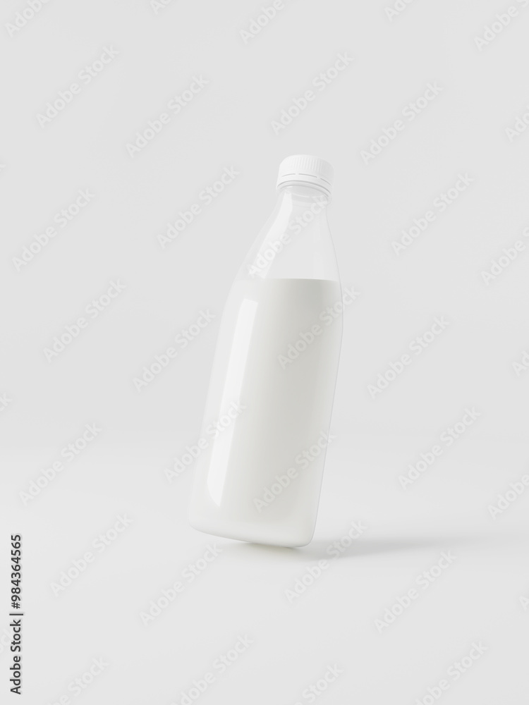 3d render plastic milk bottle