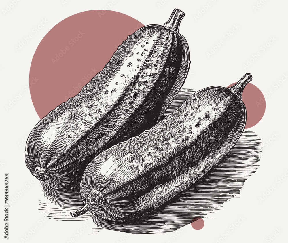 custom made wallpaper toronto digitalVintage engraving illustration portrait of couple of cucumbers