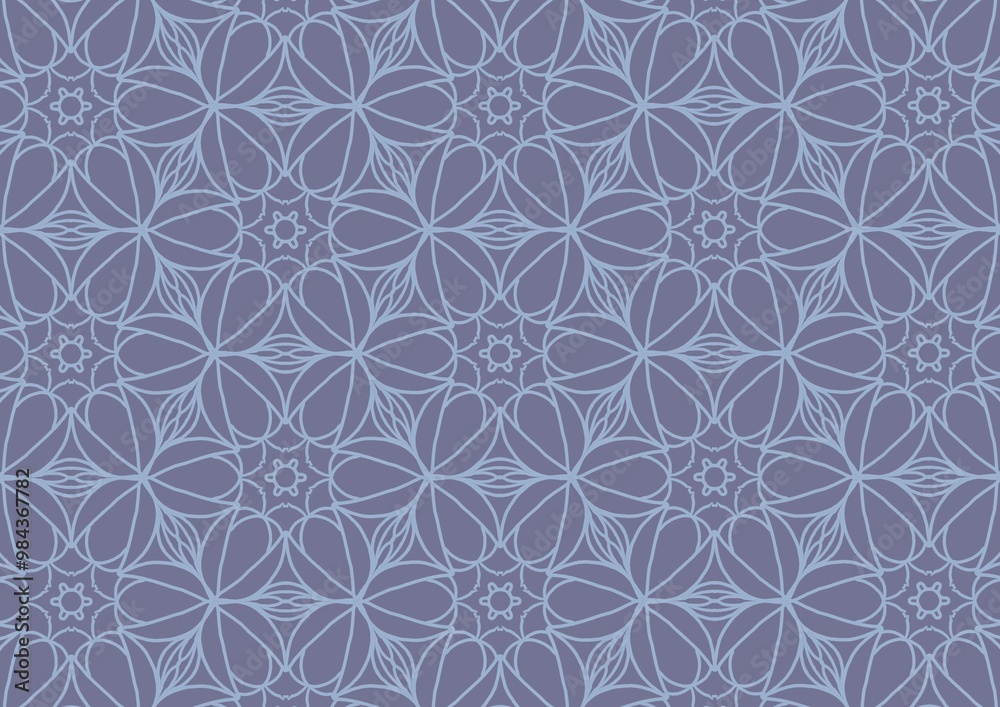 Abstract Floral Blooming Line Kaleidoscope Texture Background Seamless Pattern Abstract Floral Blooming Line Kaleidoscope Texture Background Seamless Pattern
