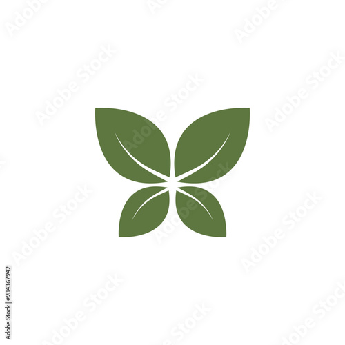 Natural leaf logo icon illustration