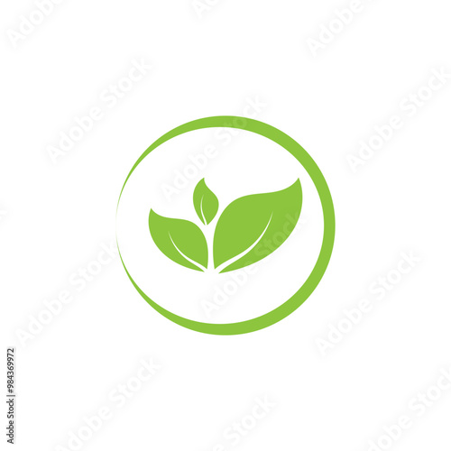 Natural leaf logo icon illustration