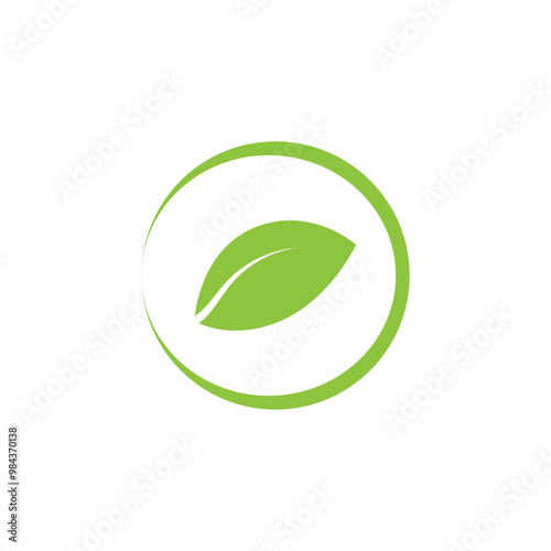 Natural leaf logo icon illustration