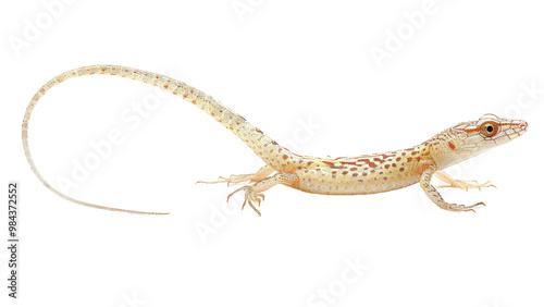 Isolated image of Celophysis with a white backdrop, showcasing its slender body, detailed scales, and distinctive attributes with precision