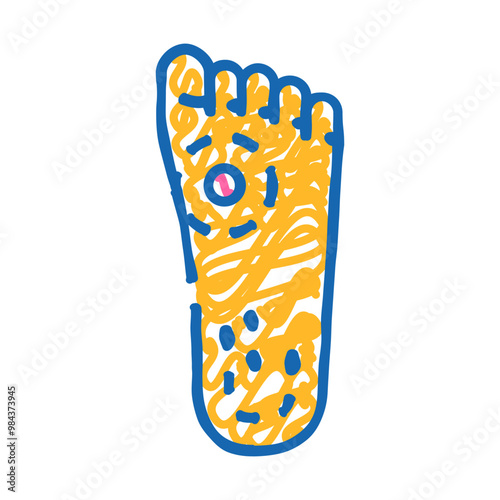 callus on foot doodle icon sketch vector. callus on foot sign. isolated symbol illustration
