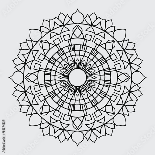Simple mandala design for coloring. beautiful mandala art for coloring book, mandala design, Vector mandala pattern design with hand drawn.