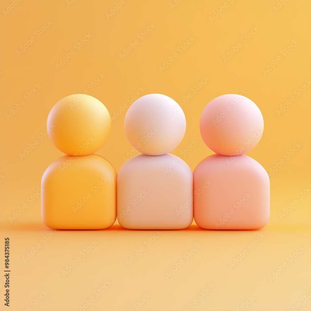 3D Collaboration Icon: Working Together for Success Logo Illustration 3D Collaboration Icon: Working Together for Success Logo Illustration