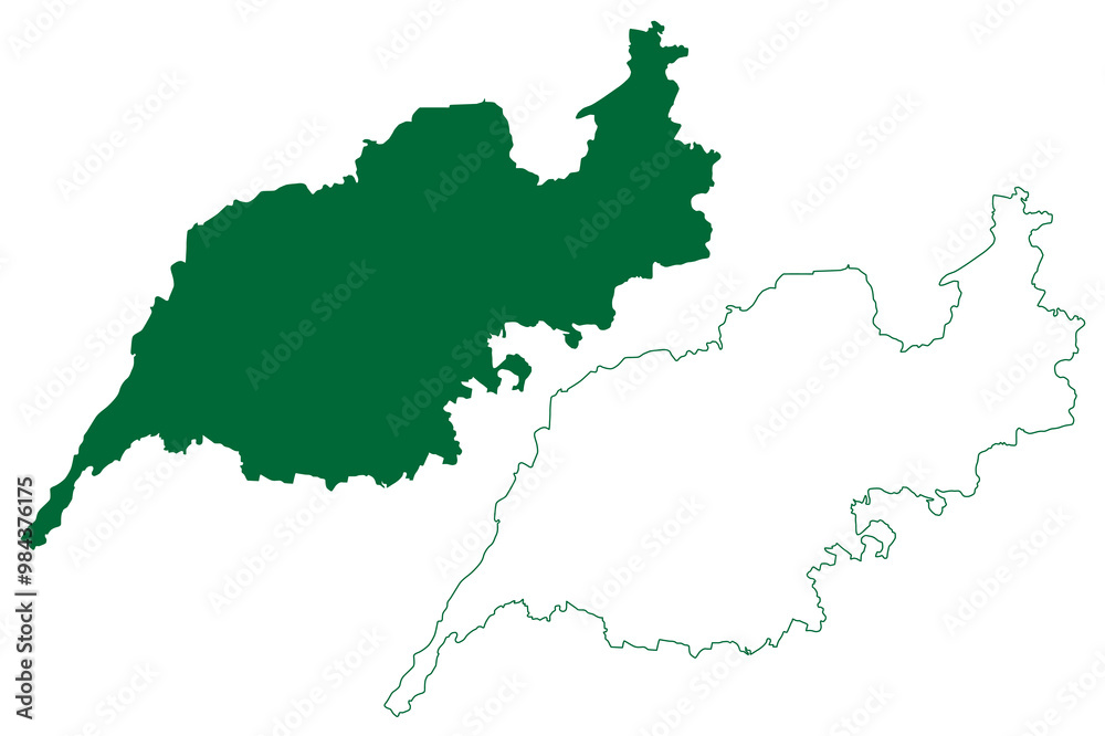 Madurai district (Tamil Nadu State, Republic of India) map vector illustration, scribble sketch Madurai map Madurai district (Tamil Nadu State, Republic of India) map vector illustration, scribble sketch Madurai map