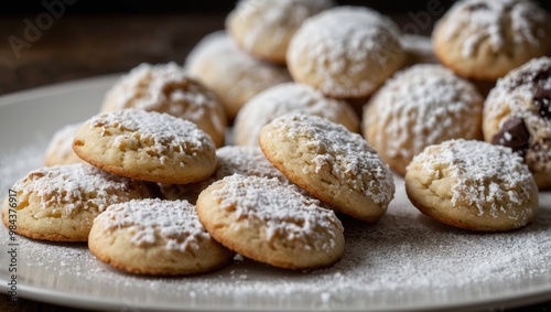 Chocolate Chip Cookies Sprinkled with Sugar on Plate
