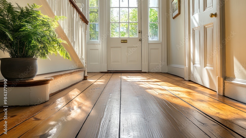 Empty old house with a wooden floor and stairs. Empty old house with a wooden floor and stairs.