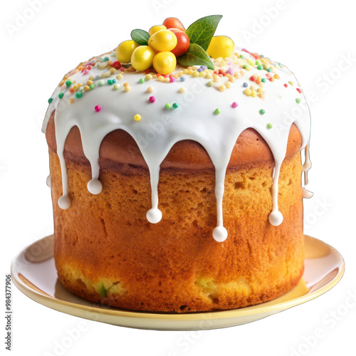 traditional Easter cake kulich photo