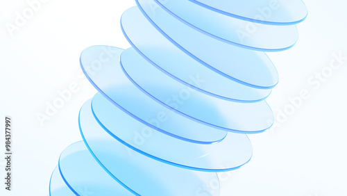 Abstract glass background. Glassmorphism. Geometric. Blue and violet. Translucent. 3d illustration.