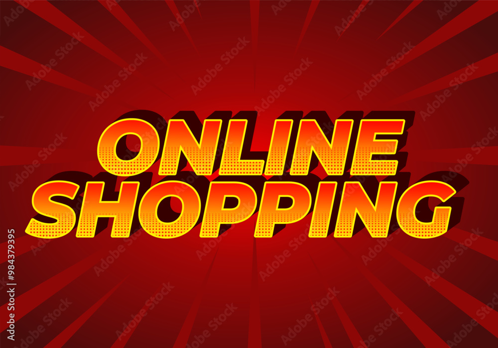 Online shopping. Text effect in 3D style with modern colors Online shopping. Text effect in 3D style with modern colors