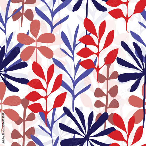 Seamless abstract leaves pattern background