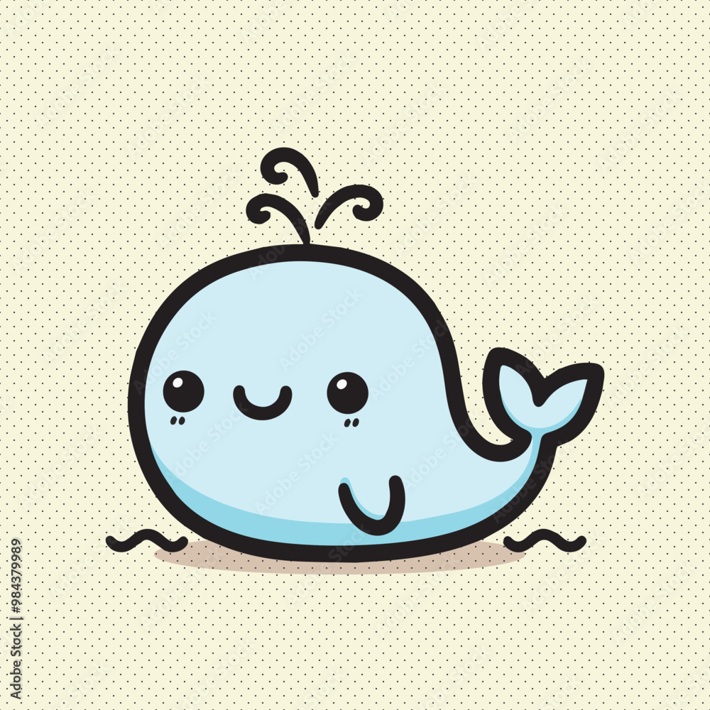 Blue cute whale vector illustration Blue cute whale vector illustration