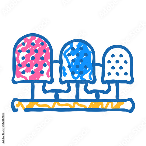 burs and cutters for cleaning and removing calluses doodle icon sketch vector. burs and cutters for cleaning and removing calluses sign. isolated symbol illustration