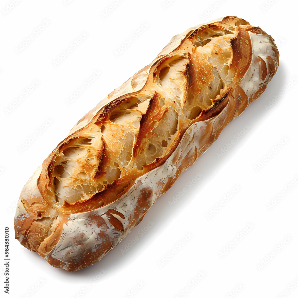 Baguette isolated white background Baguette isolated white background