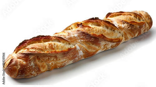 Baguette isolated white background