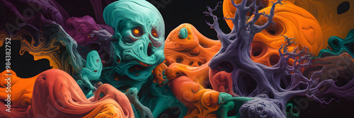 Vivid Phantasmagoric Halloween Swirls