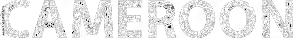 Cameroon is a country in west-central Africa. Vector decorative zentangle object. Cameroon is a country in west-central Africa. Vector decorative zentangle object.