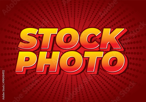 Stock photo. Text effect in 3D style with modern colors