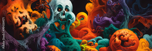 Vivid Phantasmagoric Halloween Swirls