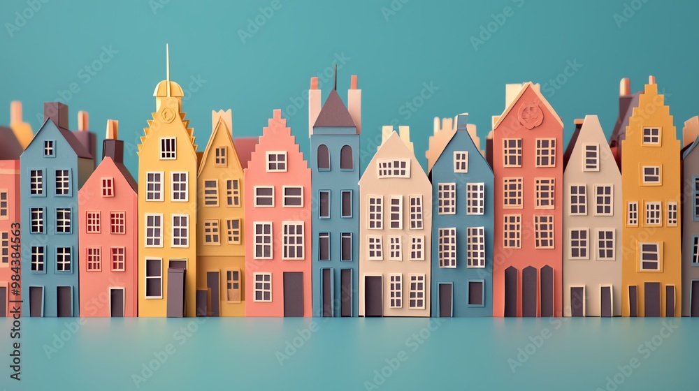 Edinburghs Royal Mile, historic buildings in layered paper, paper craft Edinburghs Royal Mile, historic buildings in layered paper, paper craft
