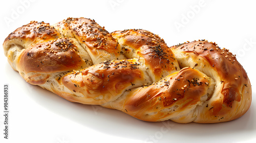 Fougasse isolated white background