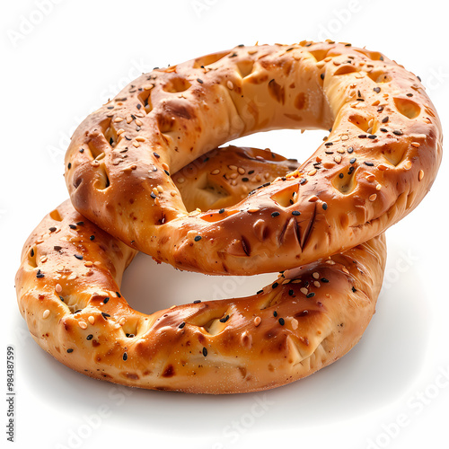 Fougasse isolated white background