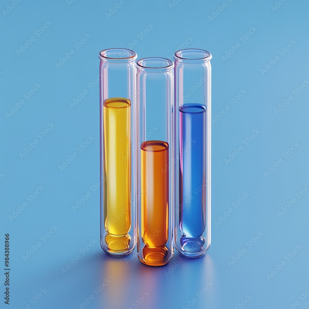 3D Test Tubes Icon: Laboratory Equipment for Experiments Logo Illustration 3D Test Tubes Icon: Laboratory Equipment for Experiments Logo Illustration