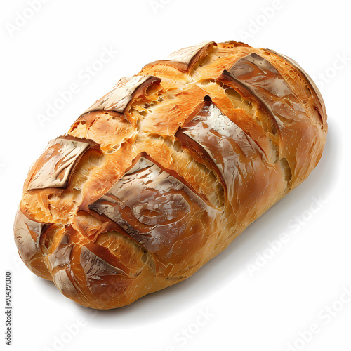 Pain de Compagne isolated white background photo