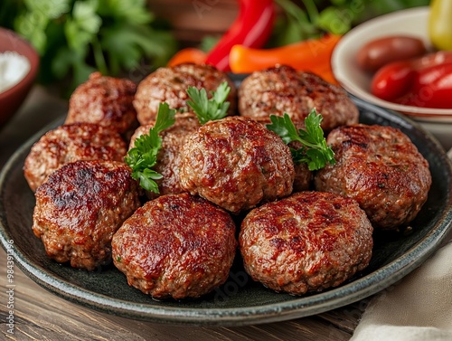 A Köfte. The most popular Turkish dishes. Turkish meatballs made from ground beef or lamb, mixed with spices and grilled or fried. They are often served with sides like rice, grilled vegetables.